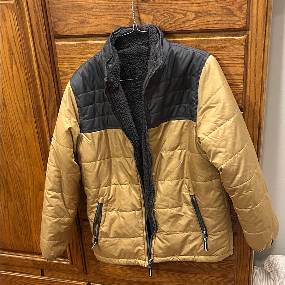 Tan and Black Quilted Jacket